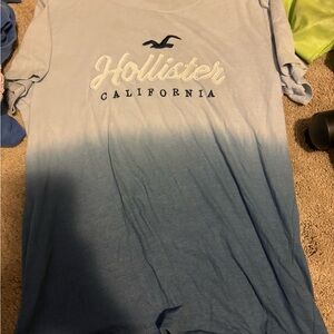 Hollister Light Blue to Dark Blue Gradient Tee
